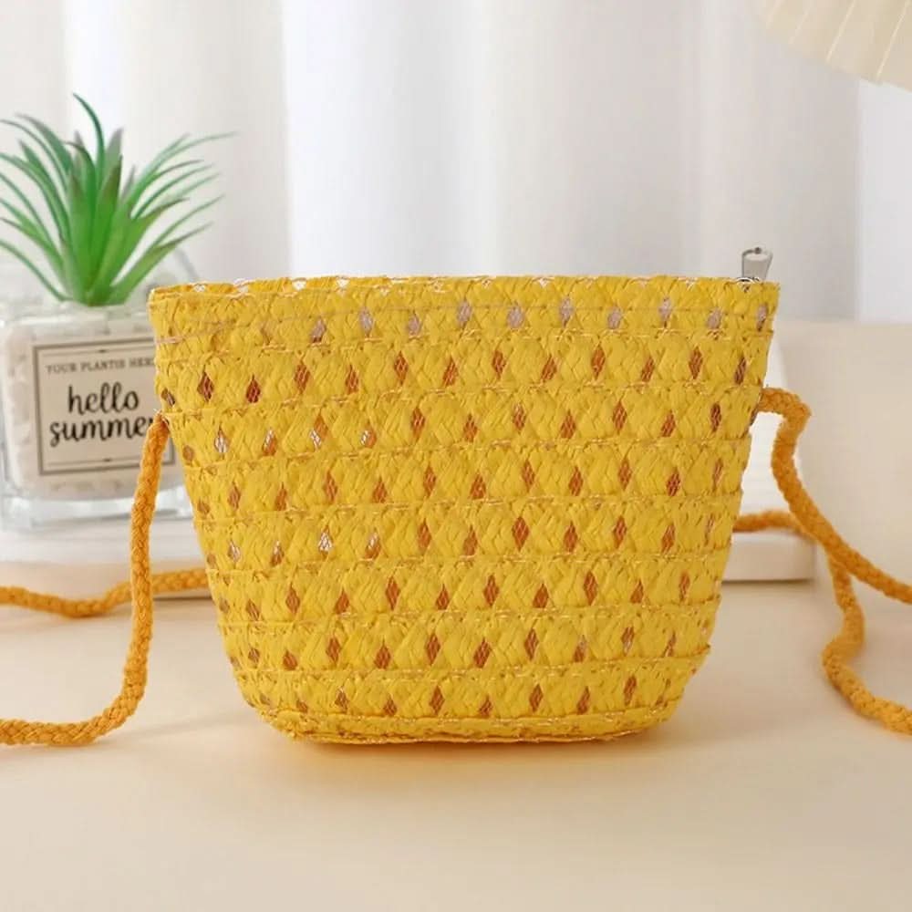 Woven Straw Mini Crossbody Bag