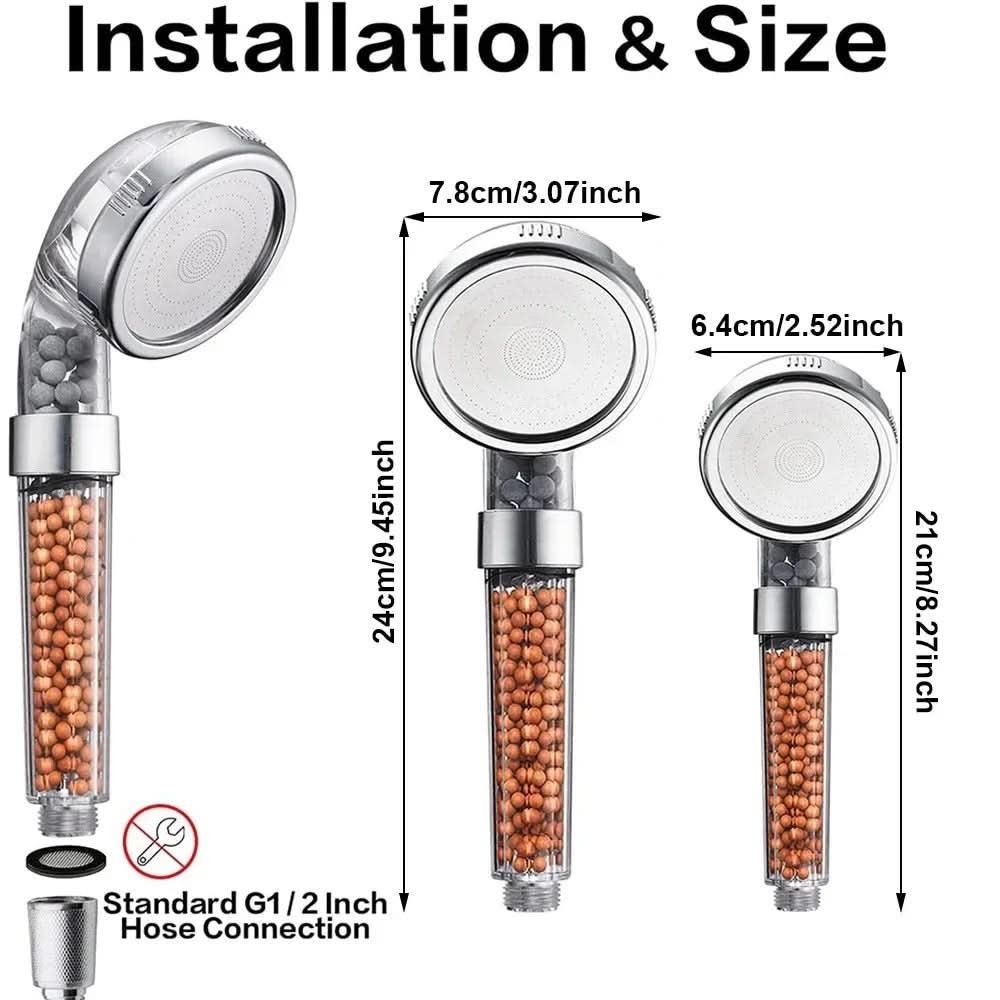 High-Pressure Shower Head with Filter Beads for Clean Water