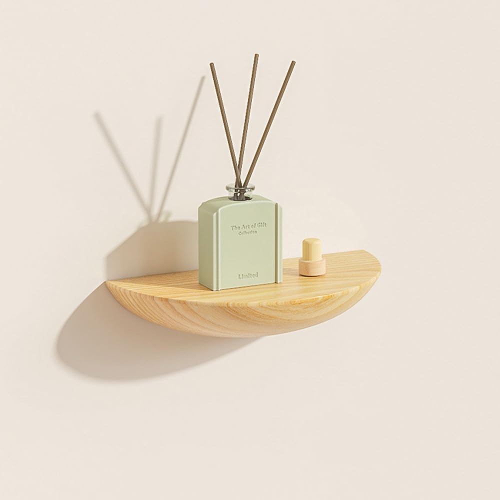 Curved Wooden Wall Shelf for Stylish Storage Solutions