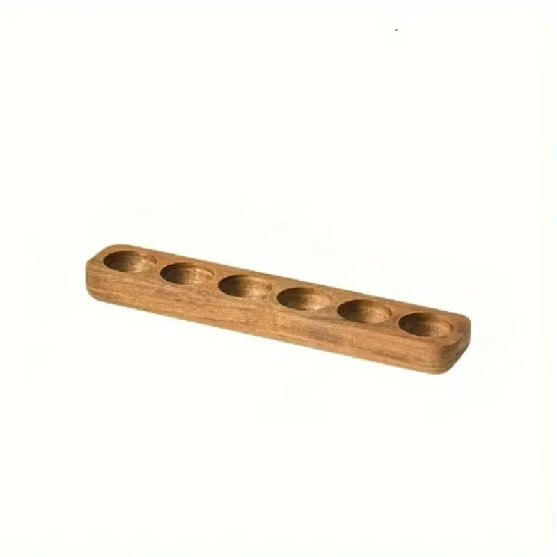 Elegant Acacia Wood Egg Holder for Kitchen Organization