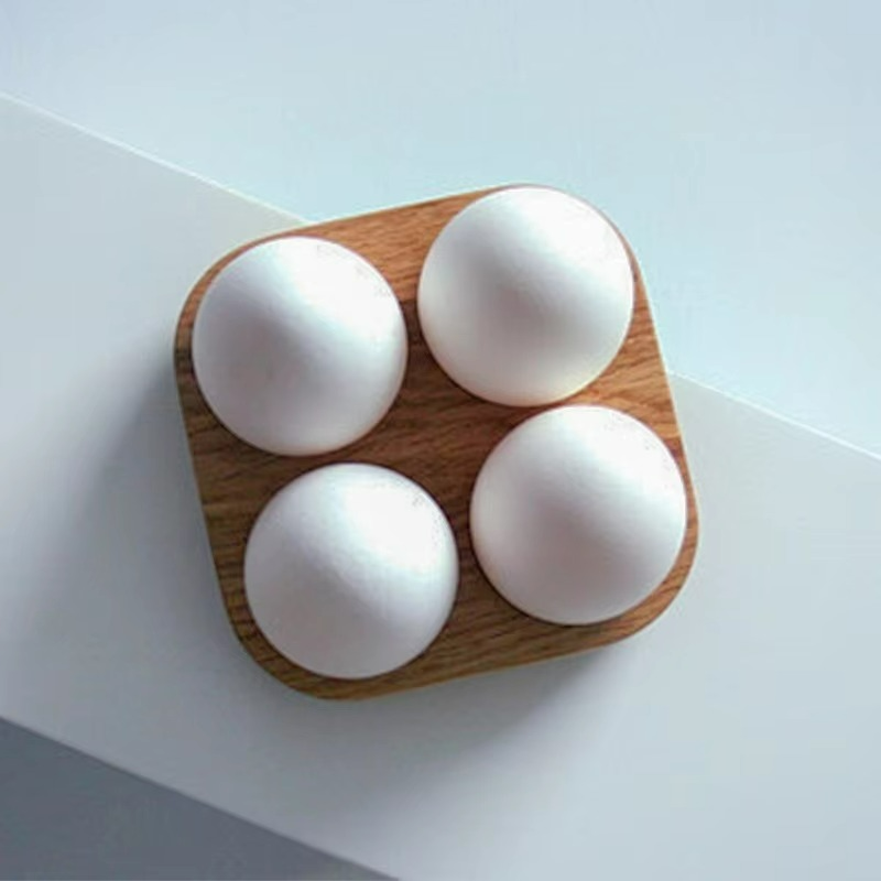 Elegant Acacia Wood Egg Holder for Kitchen Organization