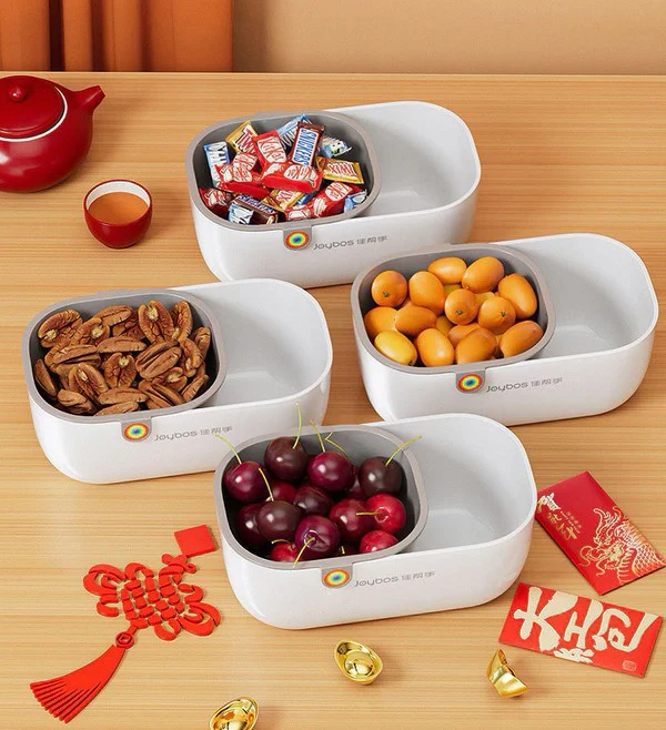 Dual Snack Bowl with Waste Compartment | 2-Tier Snack Organizer
