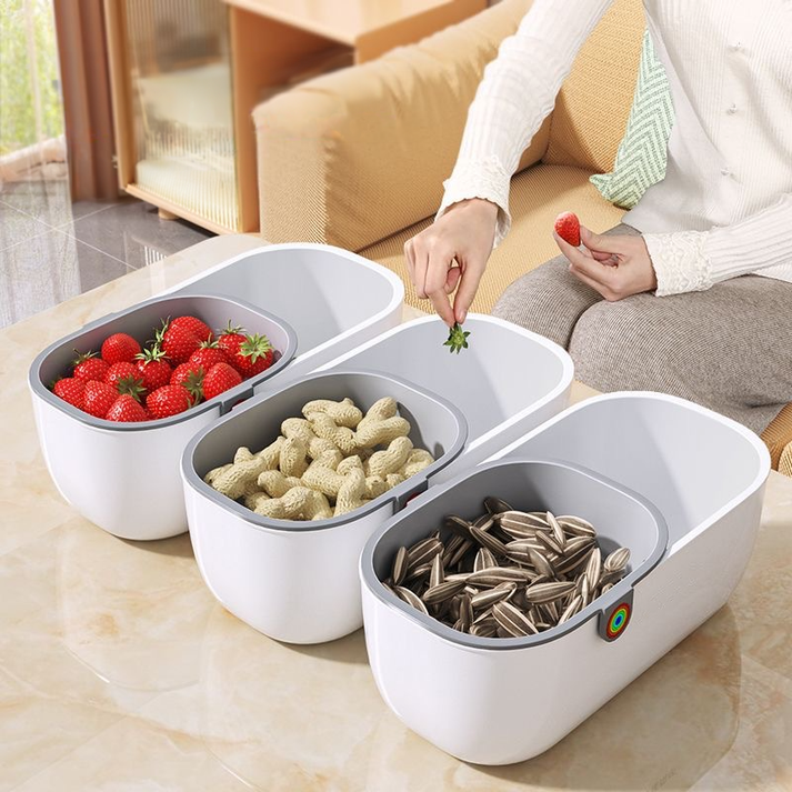 Dual Snack Bowl with Waste Compartment | 2-Tier Snack Organizer