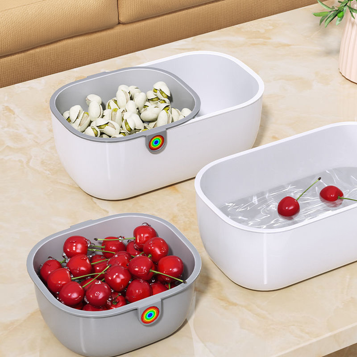 Dual Snack Bowl with Waste Compartment | 2-Tier Snack Organizer