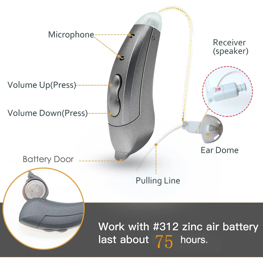 Discreet Behind-the-Ear Hearing Aids with Smartphone Control