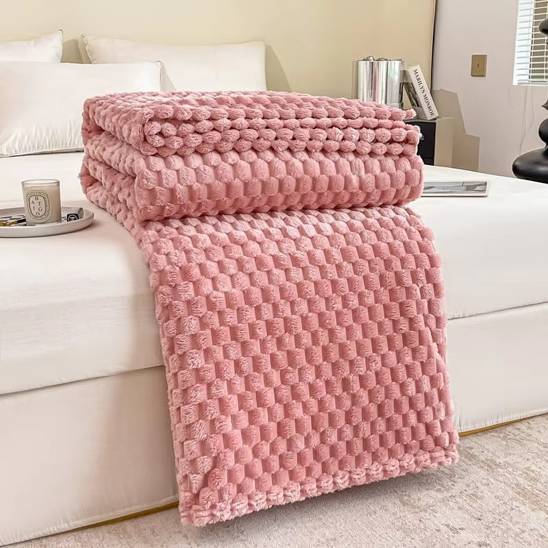 Luxurious Microfiber Throw Blanket with Textured Finish