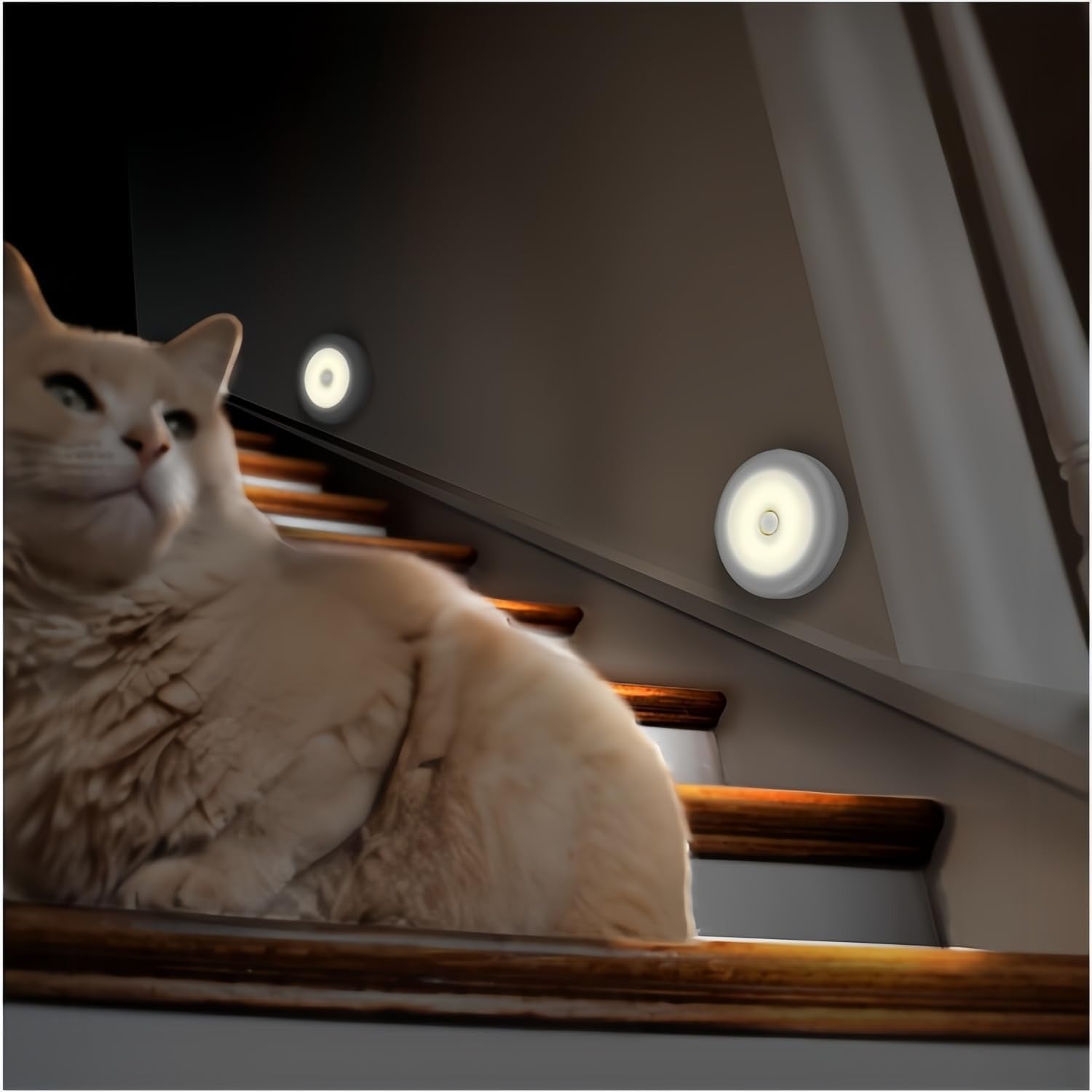 Compact Motion-Activated LED Night Light – 20 Lumens, Battery-Powered, Hassle-Free Setup for Safe Indoor Movement