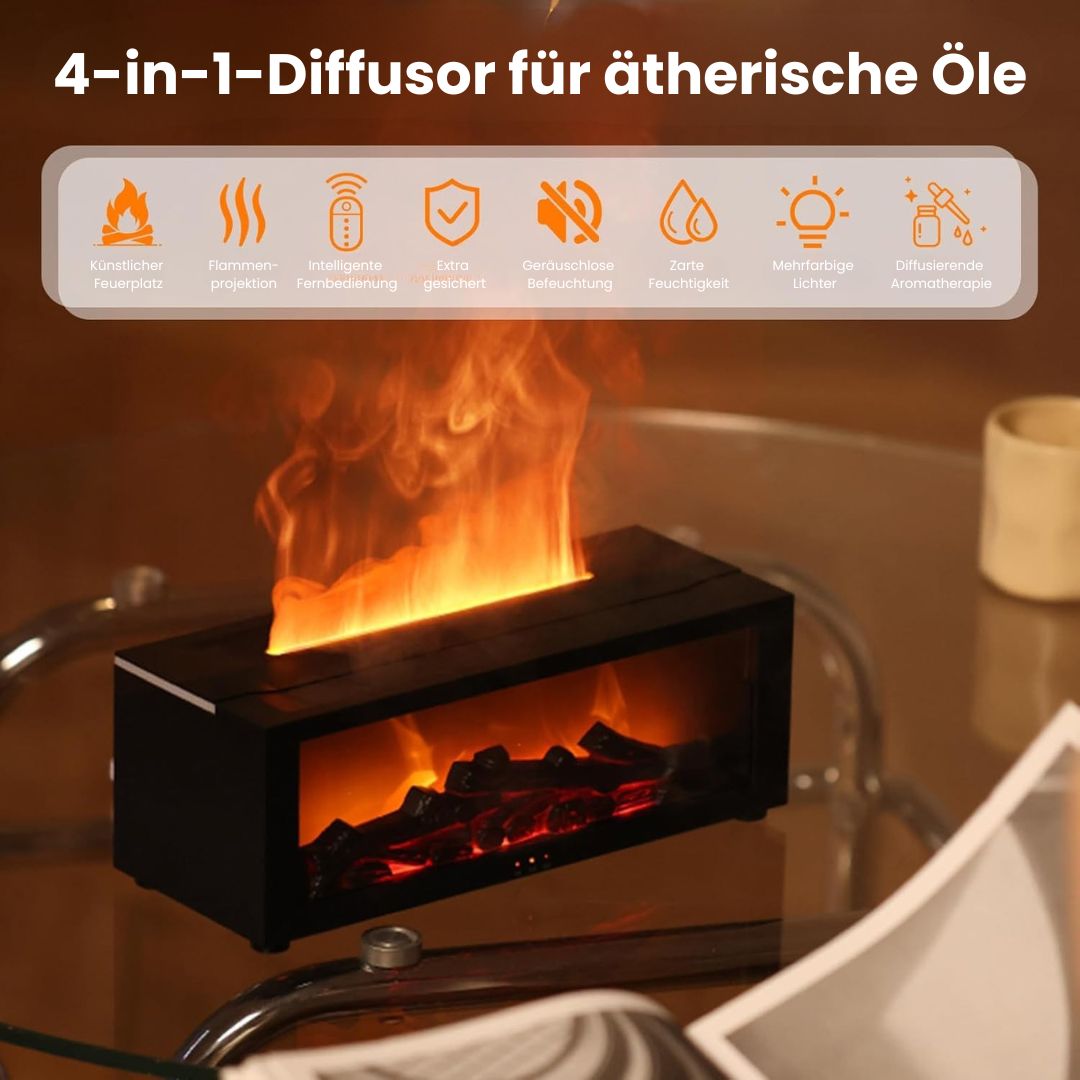 SereneGlow Aroma Diffuser | Electric Aroma Lamp with Flame Effect