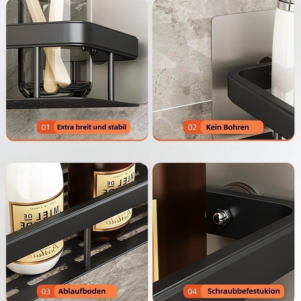 No-Drill Shower Shelf | Shampoo Holder for Organized Bathrooms