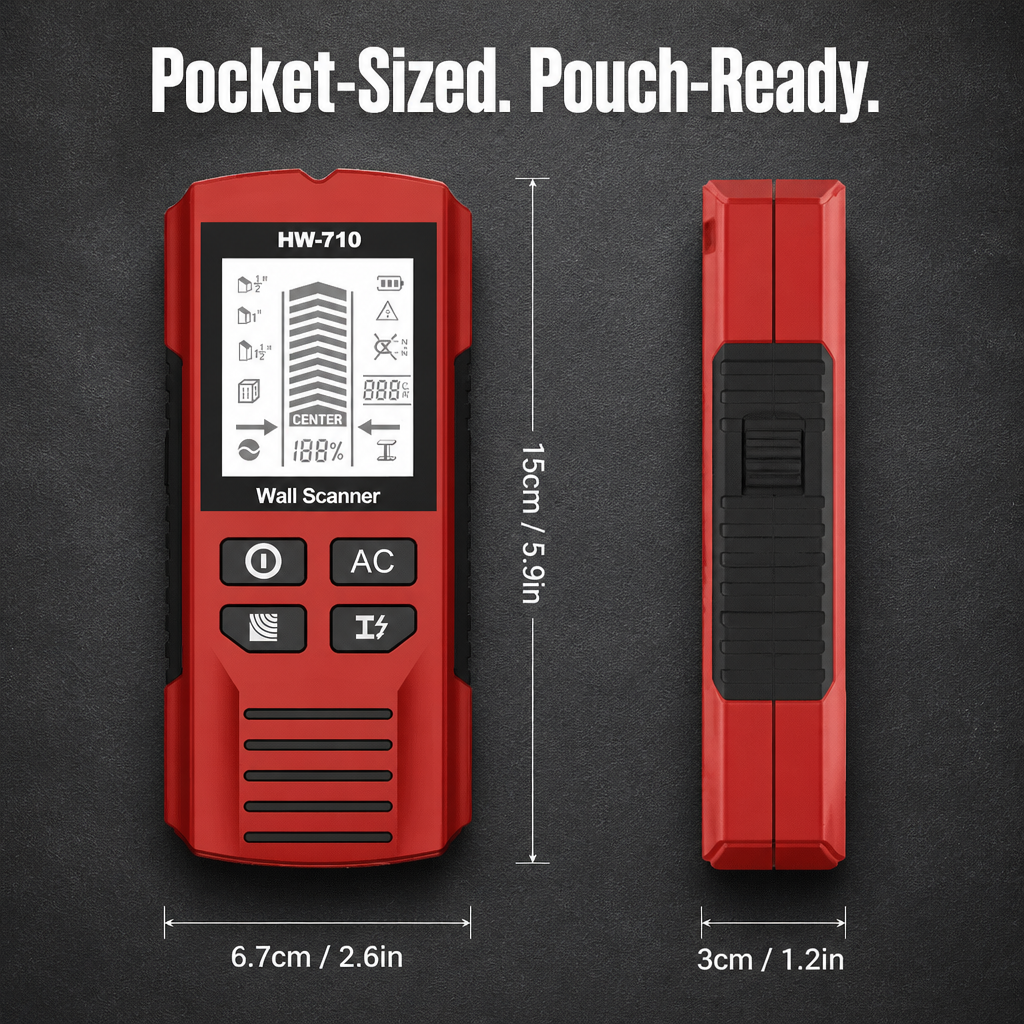 WallScout™ HW-710 — Locate Studs, Wires & Pipes Ahead of Drilling | 5-Mode Scanner