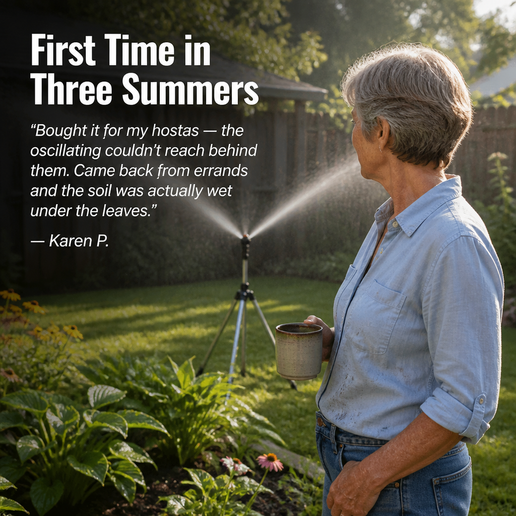 HydraMist™ — Raise Your Sprinkler Above the Plants to Reach Every Corner