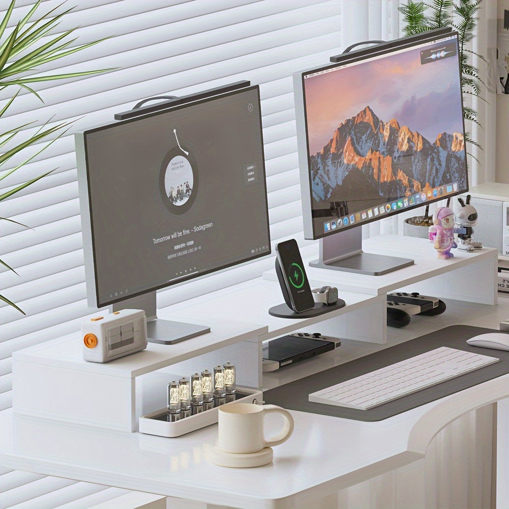 ErgoMount - Adjustable Dual Monitor Stand with Laptop Holder