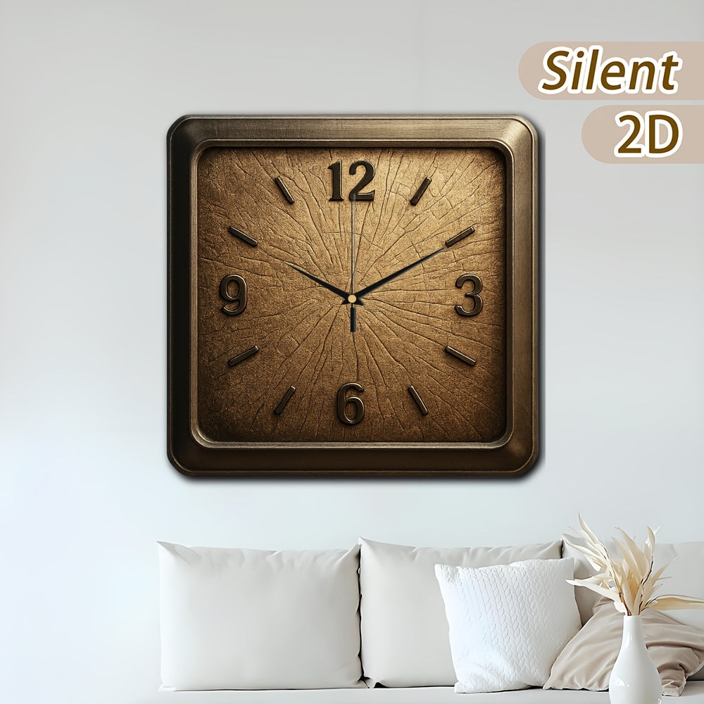 TimberTime – Elegant Natural Wood Square Wall Clock