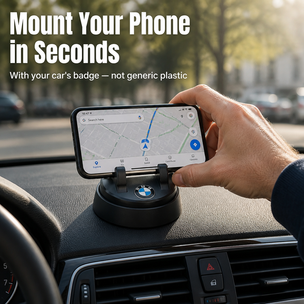 LumaRide™ — Attach Your Phone in Seconds Using Your Car's Emblem | 30-Day Guarantee