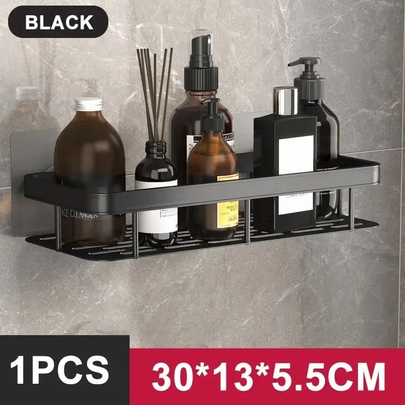 Aluminum Wall-Mounted Shelf Organizer for Bathroom Storage