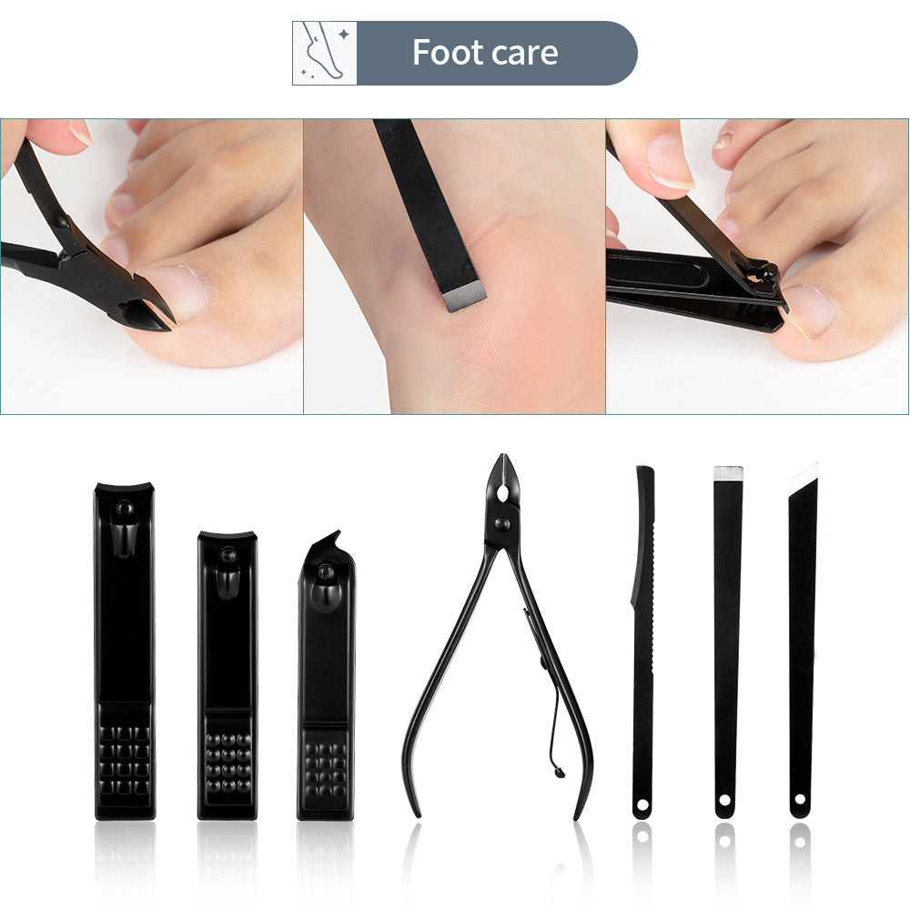 Essential 15-Piece Nail and Facial Care Kit with Travel Case