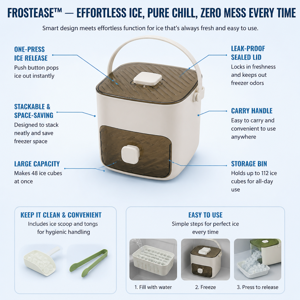 FrostEase™ — Effortless Ice, Pure Chill, Zero Mess Every Time