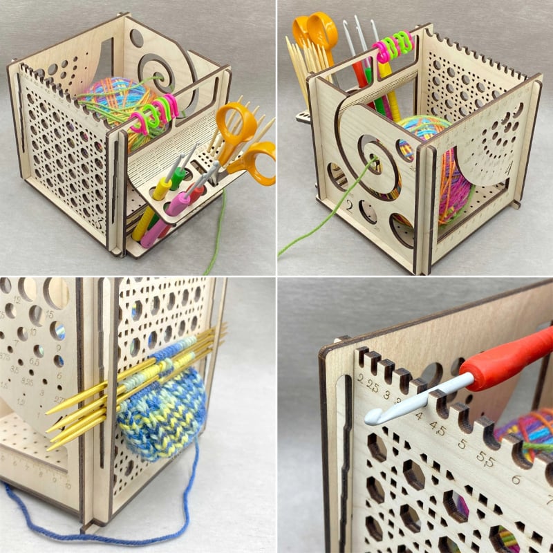 Tangle-Free Crafting Bliss | Storage for Needles Scissors Tools | Smooth Thread Flow Without Snags | KnitNest