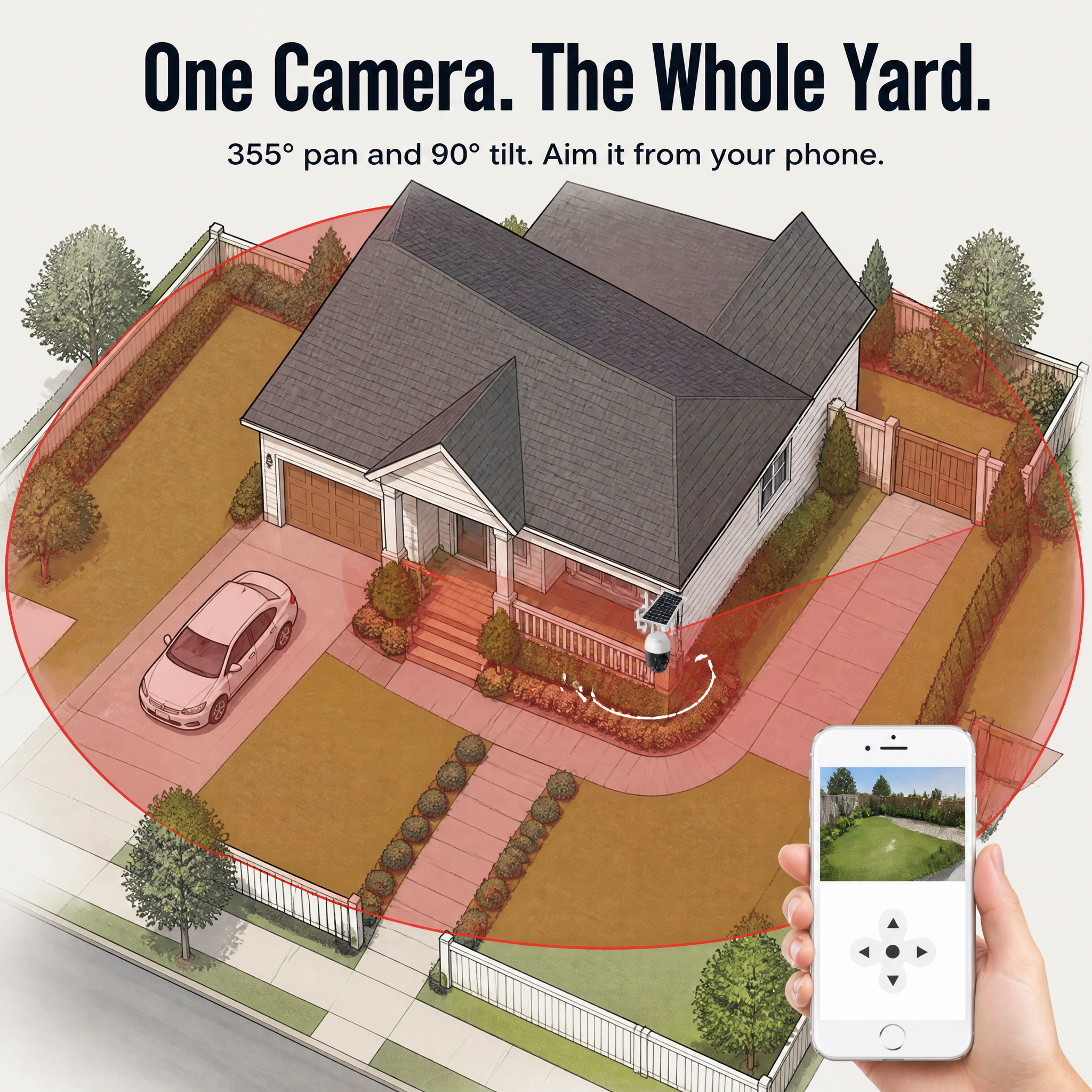 VeroLuxe™ Solar Security Cam — Monitor Every Angle Night and Day, Wire-Free Convenience