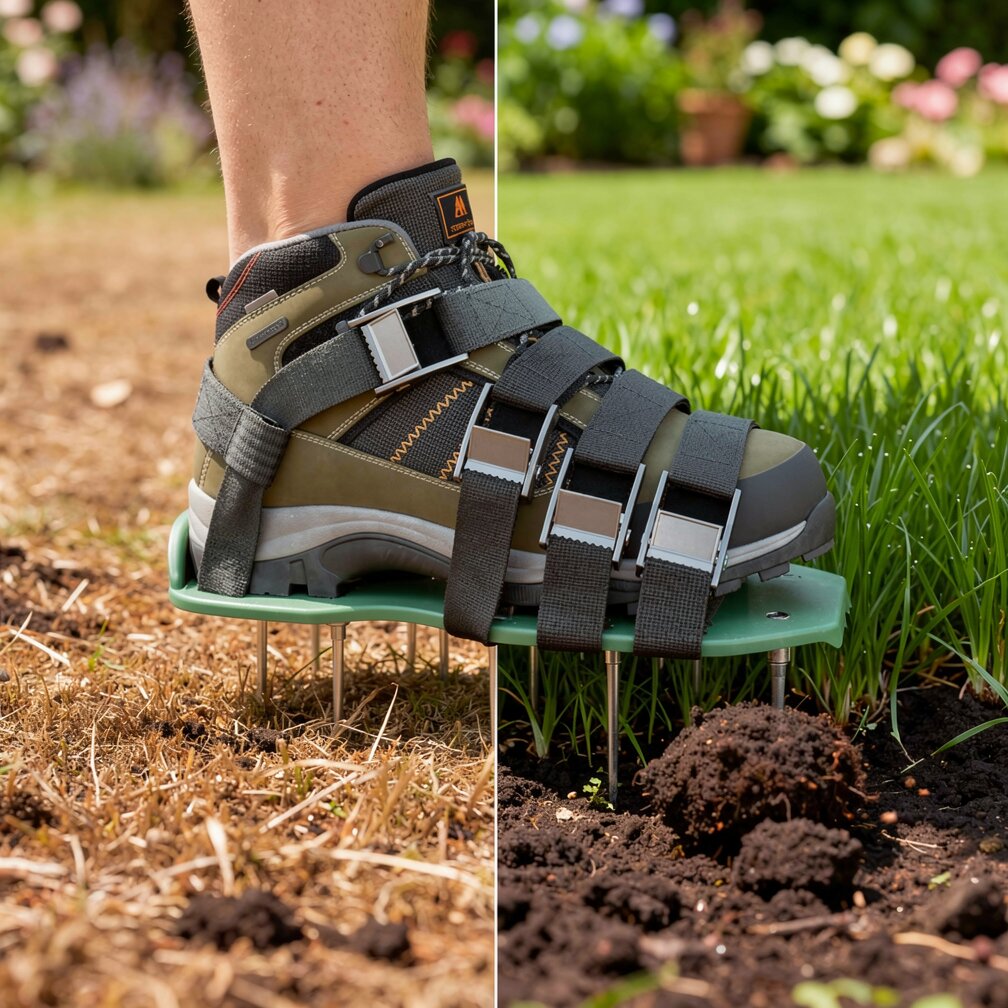 Lawn Aerator Cleats | Aerate Your Yard While Walking | Spike Strap Style | Green Step
