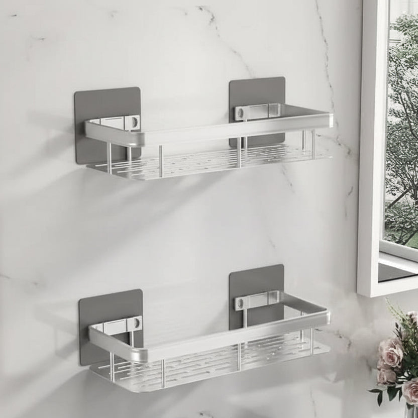 Elegant Adhesive Shelf for Effortless Bathroom Organization