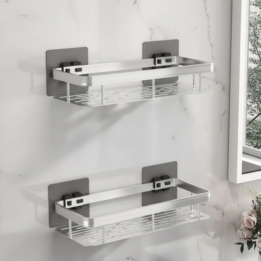 Elegant Adhesive Shelf for Effortless Bathroom Organization