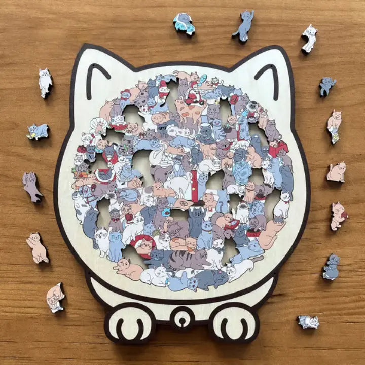 Wooden Cat Brain Teaser