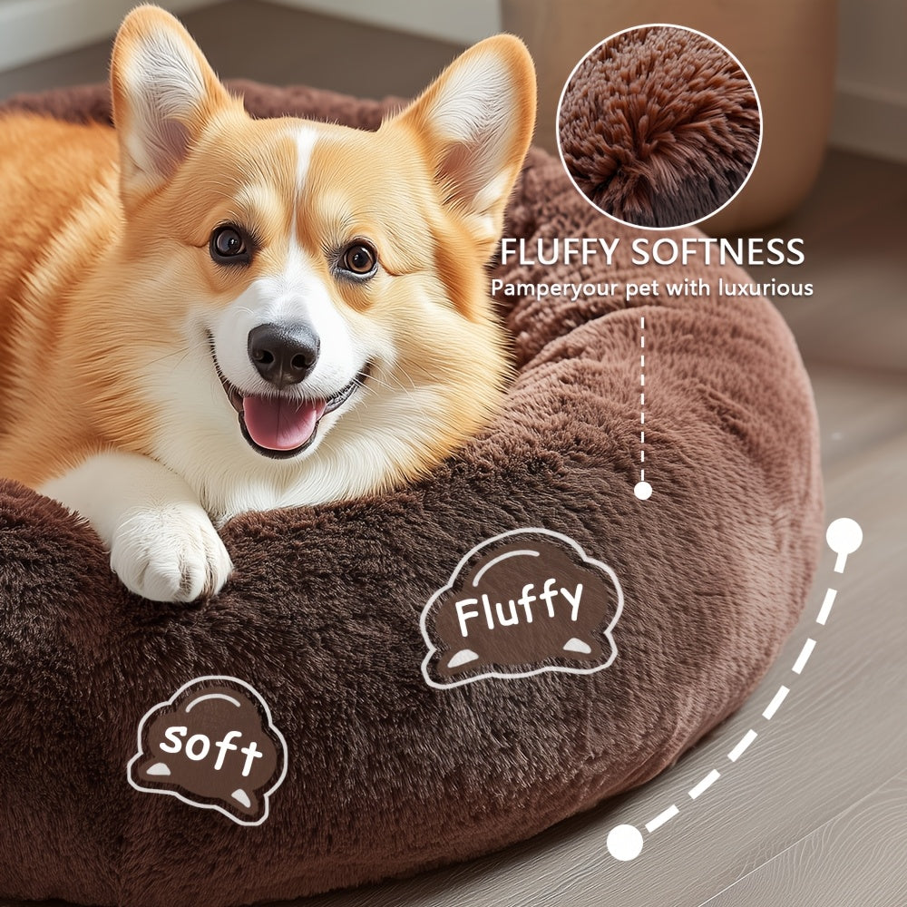 CozyNest - Plush Donut Pet Bed for Dogs and Cats of All Sizes