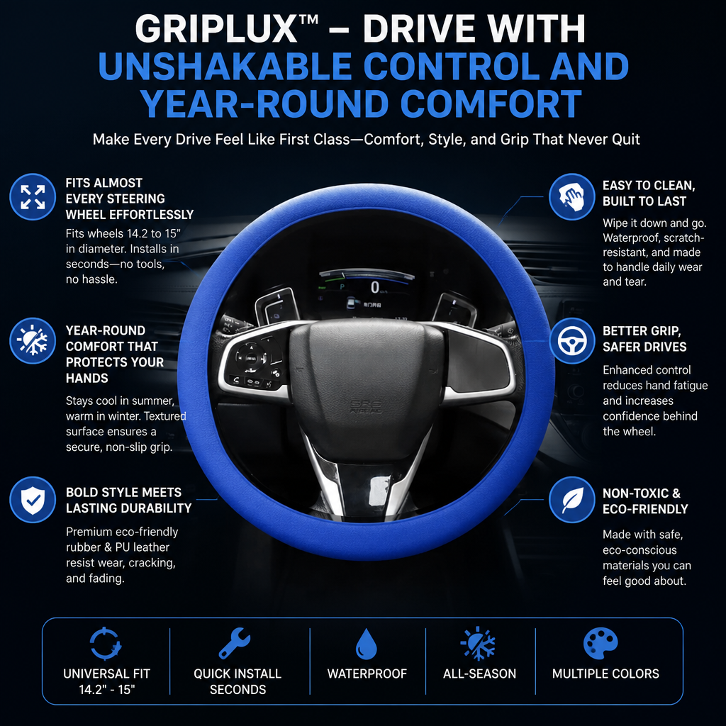 GripLux™ — Drive with Unshakable Control and Year-Round Comfort
