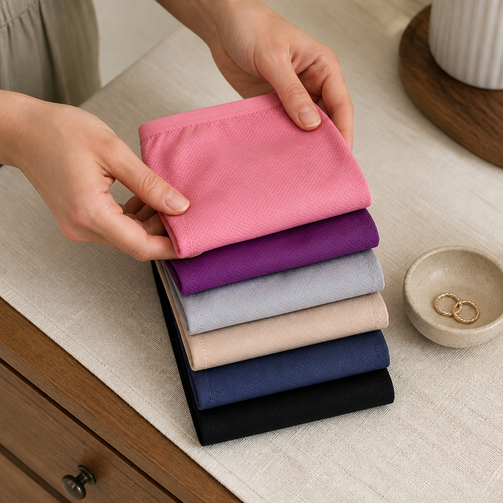 Lunelle™ – Breathable Leak-Resistant Mid-Rise Briefs (6-Pack, Mixed Colors)