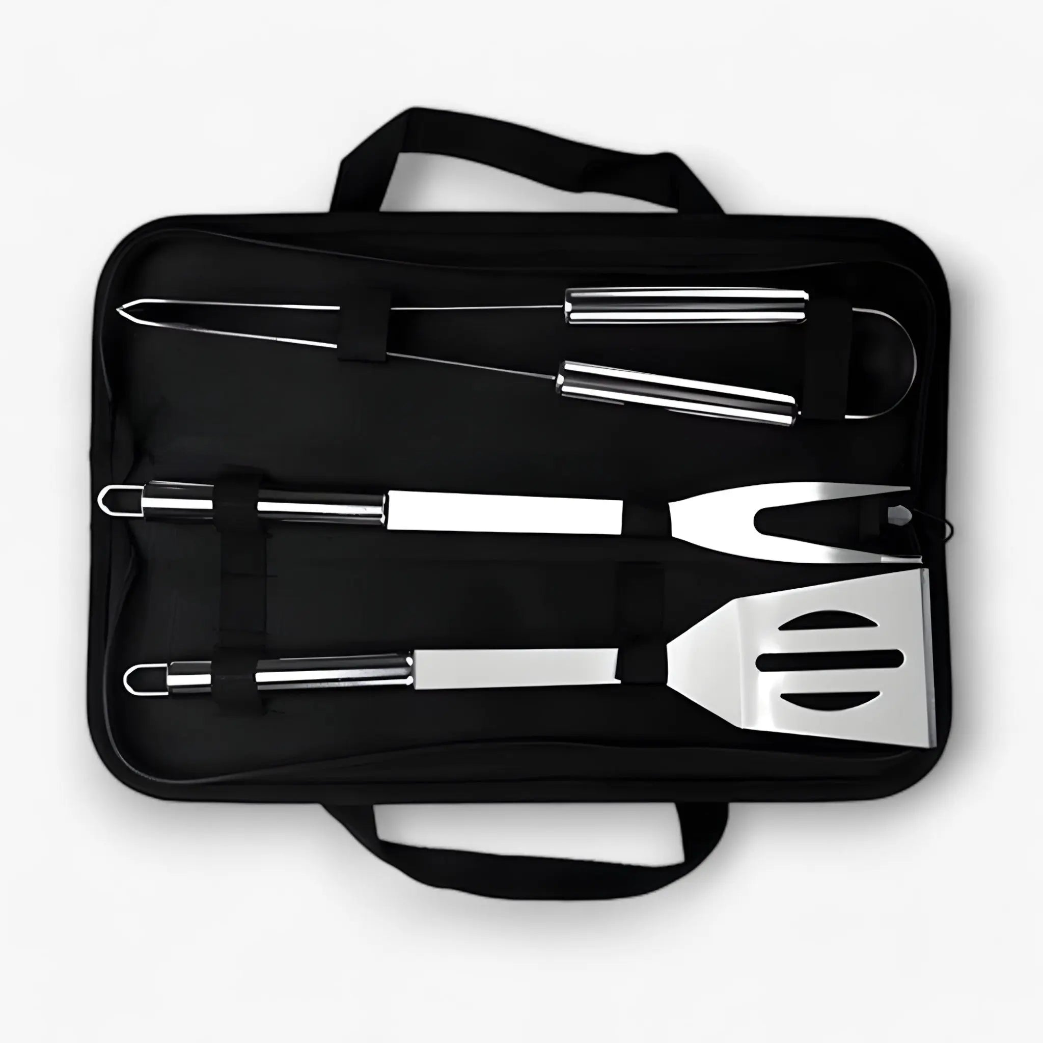 Stainless Steel BBQ Cutlery Set | Comes with Carrying Case for Travel | Heatproof Firm Grip | RostRanger