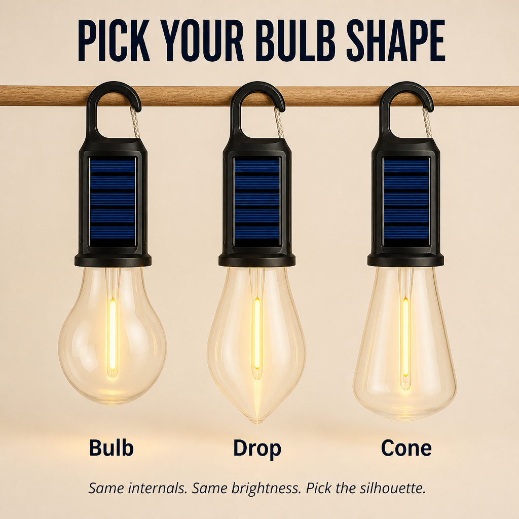 LumaVibe™ — Clip-On Solar Bulb Illuminates Entire Tent Overnight, No Batteries Required