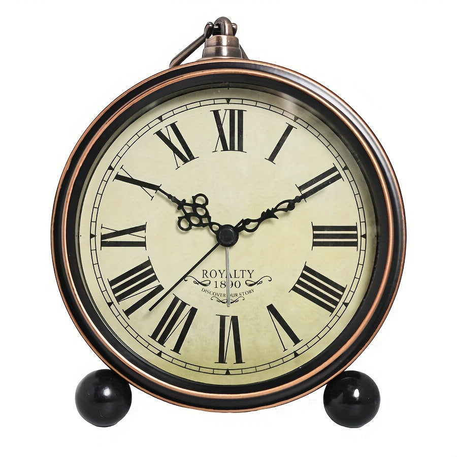 Classic European Metal Alarm Clock with Silent Operation