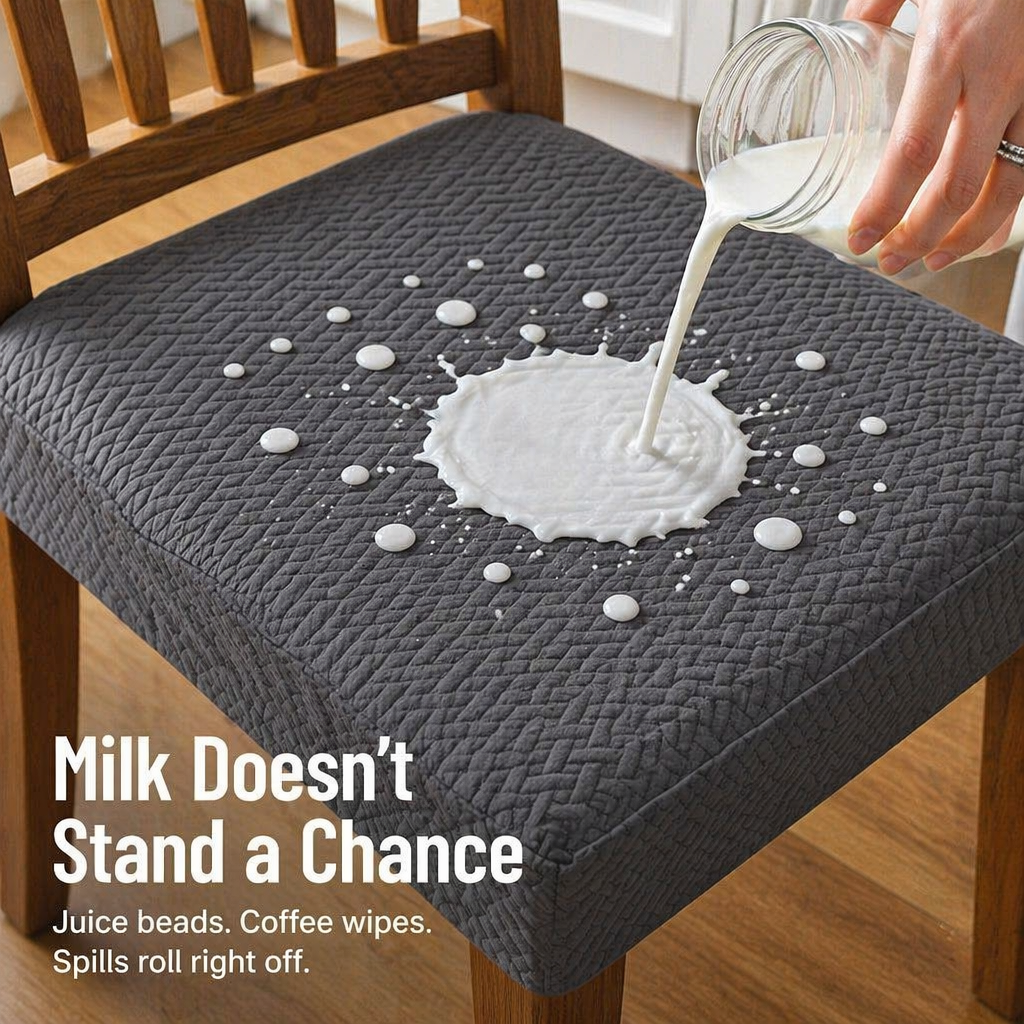 SlipGuard™ Jacquard Chair Covers — Protect Each Chair Against Spills, Stains & Sticky Fingers