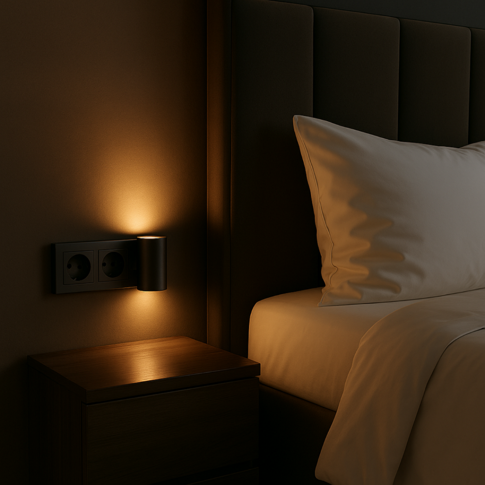 Adjustable LED Night Lamp Plug-in with Rotary Dial – Gentle White Light