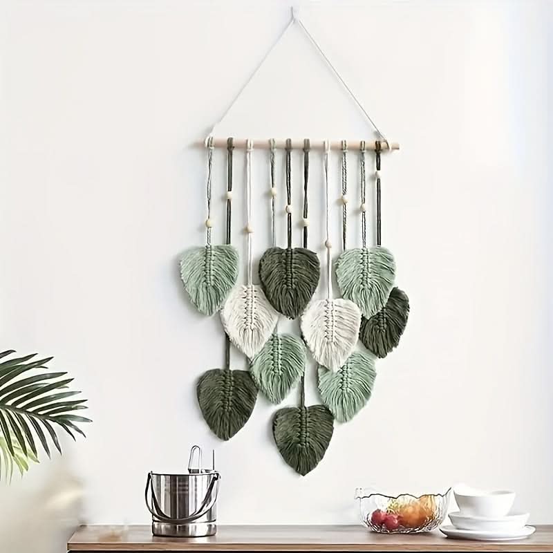 Bohemian Leaf Wall Decor in Green