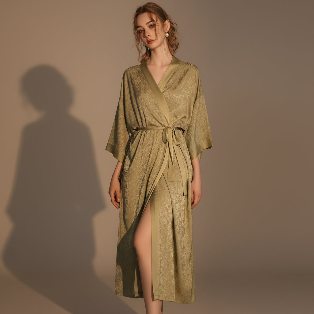 Starlit Serenity - Chic Satin Robe for Women