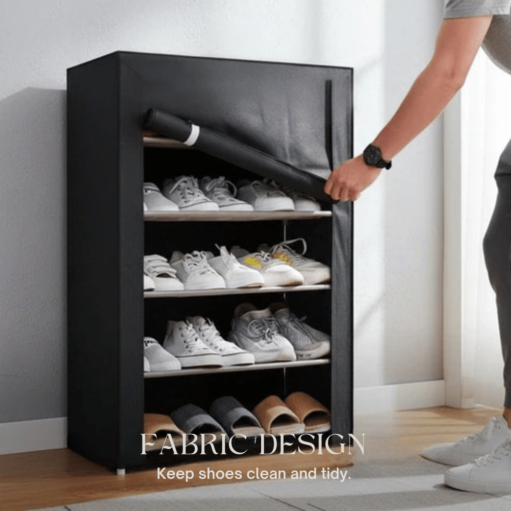 Freestanding Shoe Organizer | Dust-Resistant Cover | Tool-Free Setup | ShoeGuard