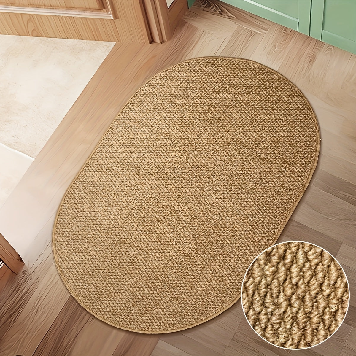 NordicElegance - Versatile Oval Brown Entryway Rug for Every Space