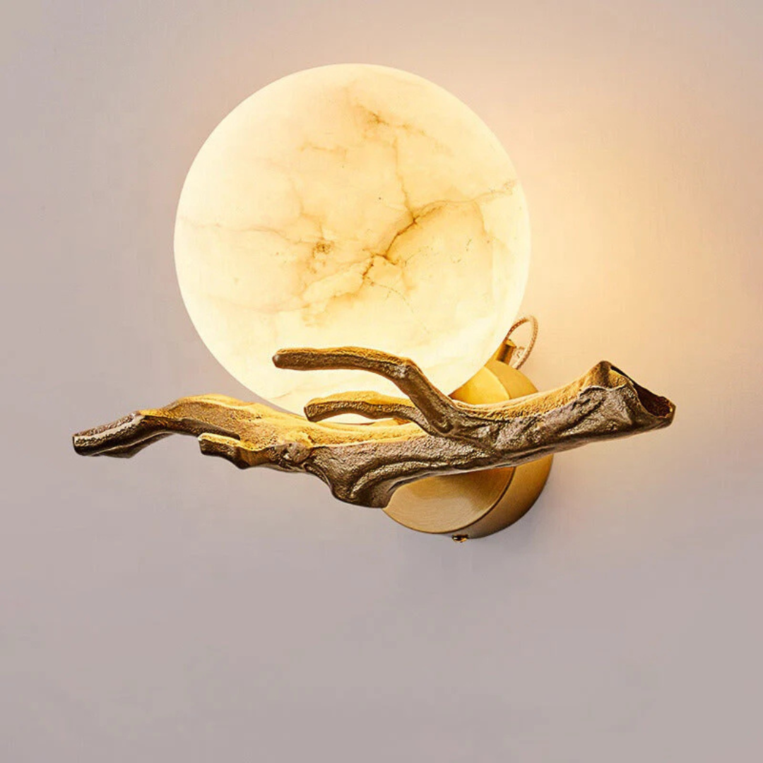 Marble Wall Sconce with Cozy LED Lighting