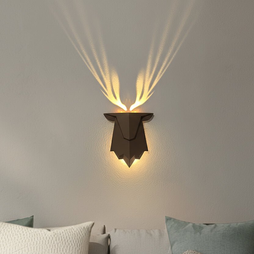 Deer-Shaped Wall Lamp with Remote Control and Adjustable Dimming
