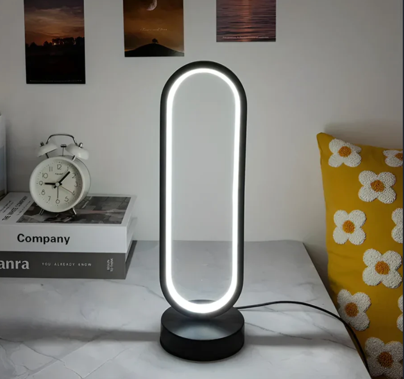 OvalGlow | Modern Touch-Control LED Desk Lamp with 3 Color Modes and Dimmable Light