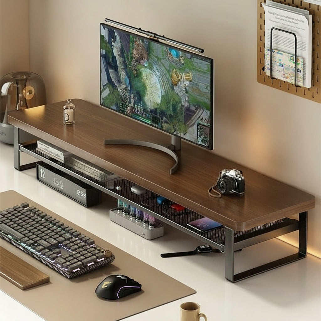Elevate Your Space - Dual-Layer Desk Organizer with Storage