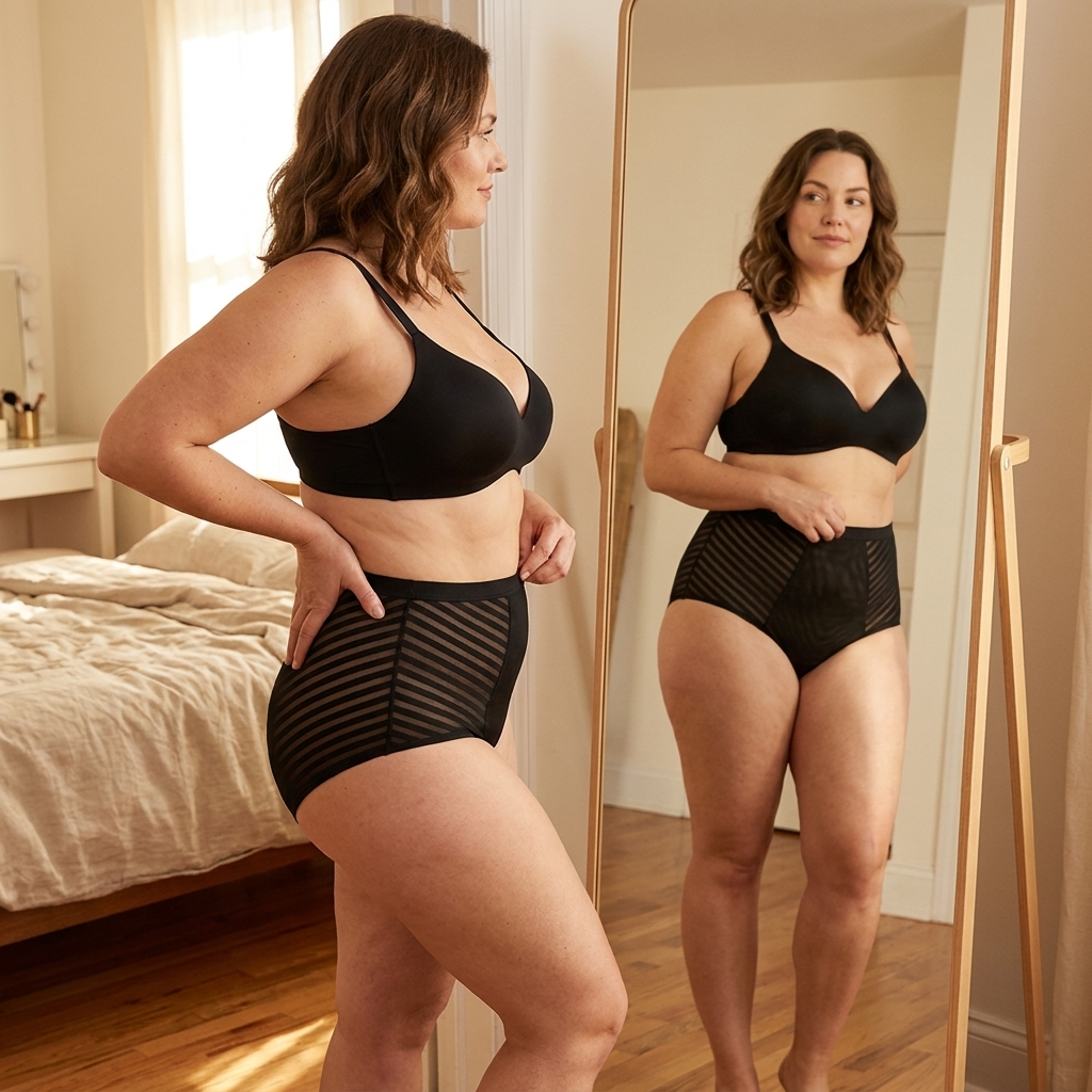 Flexéa™ – Transparent Mesh High-Waisted Tummy Flattening & Butt-Enhancing Shaping Brief
