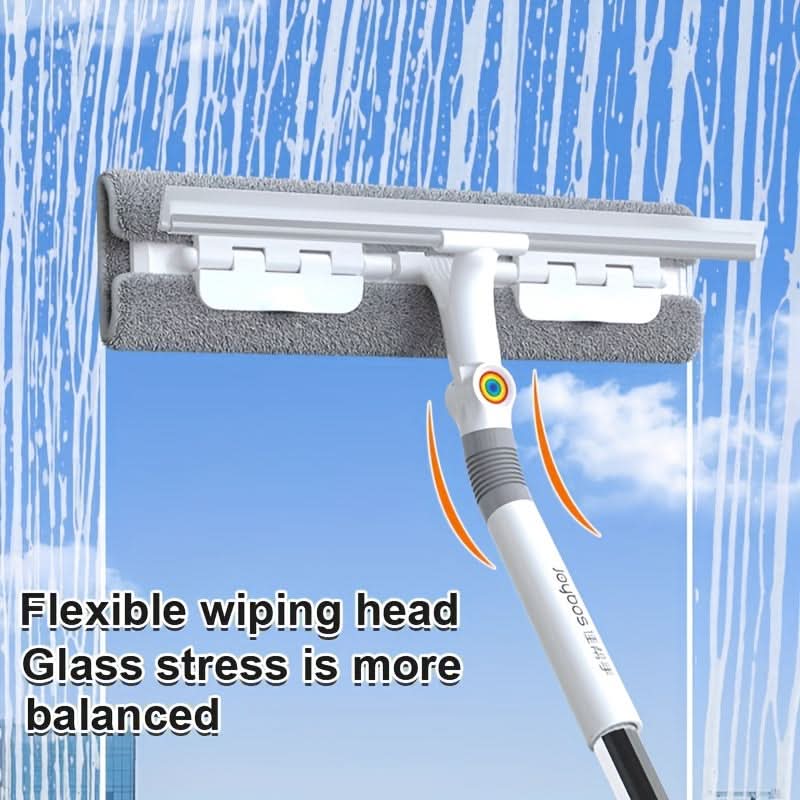 360-Degree Glass Squeegee with Extended Handle for Efficient Cleaning
