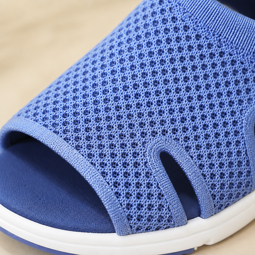 AeroLuxe™ – Padded Mesh Slingback Sandals with Velcro Closure