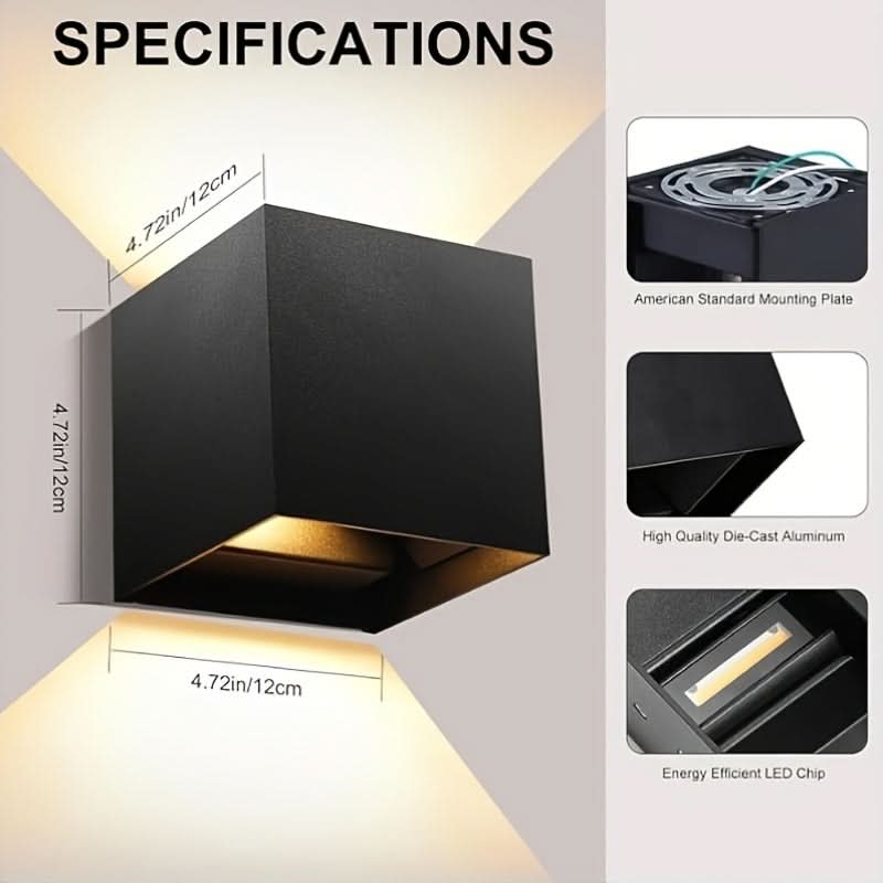 Square Outdoor Wall Light - Vertical and Horizontal Design