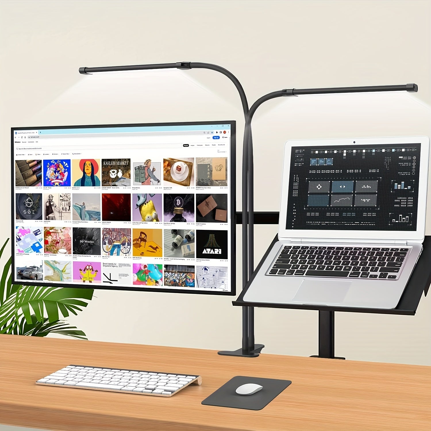 BrightBeam - Dual-Head Clip-On LED Desk Light