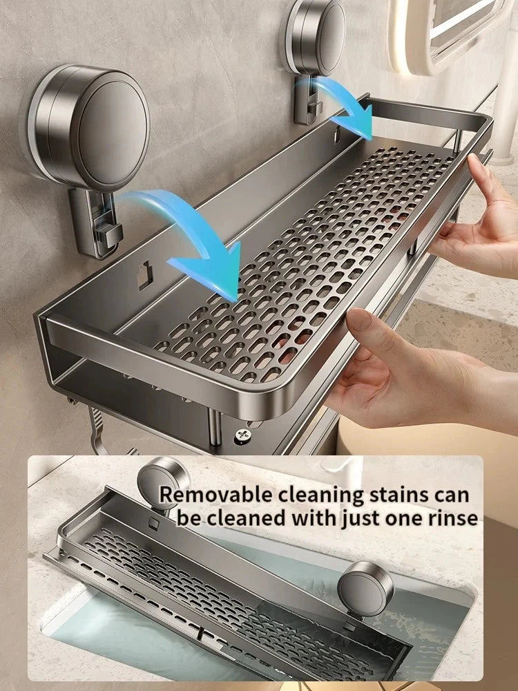 Suction Cup Shower Shelf | Drill-Free Setup | Drip Guard | SnapShelv