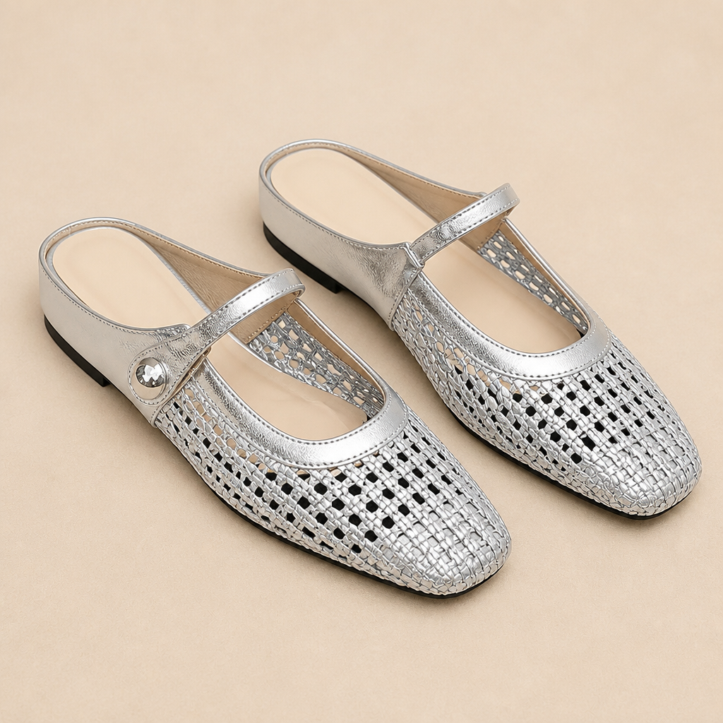 BreezeStep™ – Artisan-Woven Square-Toe Mary Jane Mules